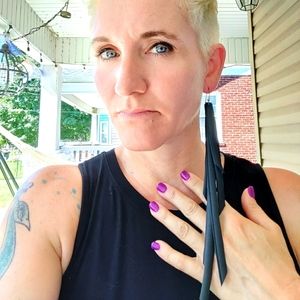 Long black rubber earringd